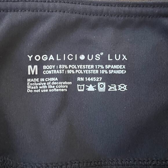 Yogalicious Lux Cropped Black Exercise Athletic Workout Leggings - Medium - Picture 2 of 4